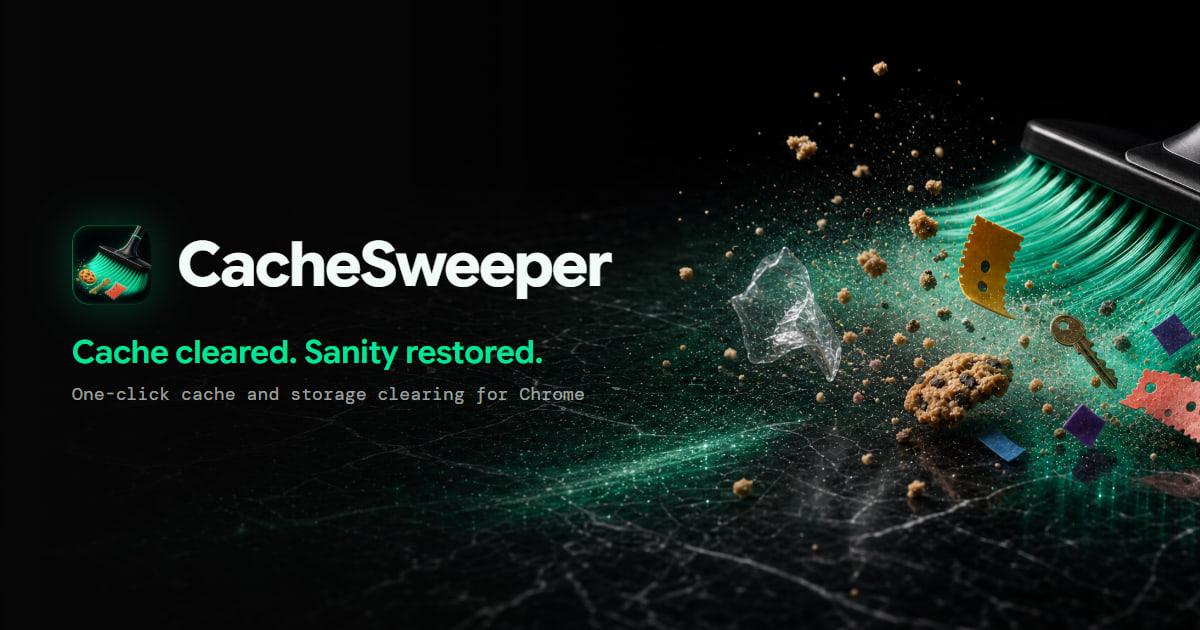 CacheSweeper. Cache cleared. Sanity restored.